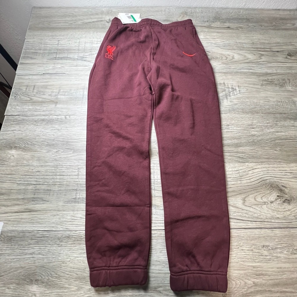 Nike Liverpool FC Sweatpants kids XL Maroon Joggers Fleece LFC Soccer Pants NEW